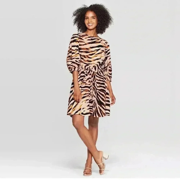 Who What Wear tiger print dress. Size Medium. Worn once. - Picture 1 of 5